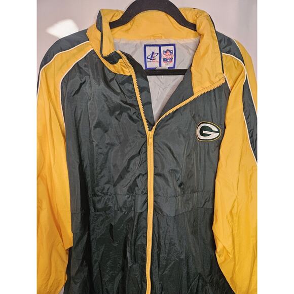 NWOT Vintage Logo Athletic Green Bay Packers Team NFL Windbreaker Jacket Mens XL - Picture 3 of 6